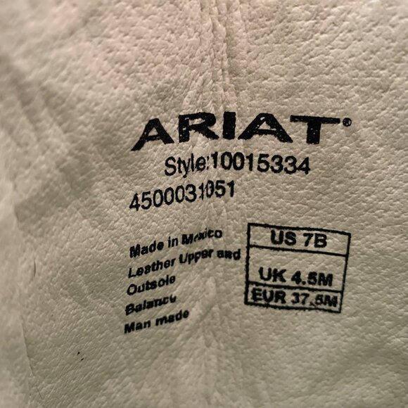 Ariat Womens Western Boots Size 7B Tan Blue Leather Square Toe 10015334 - Picture 6 of 6